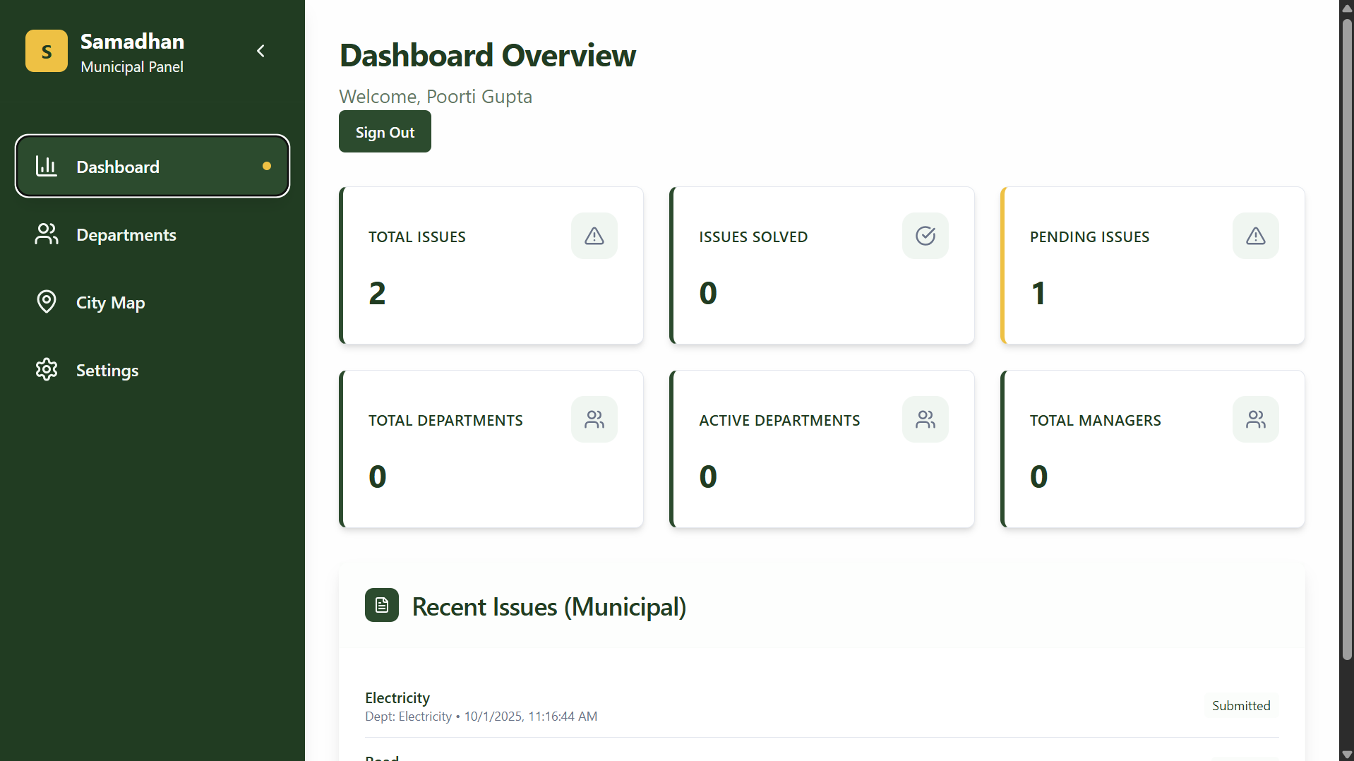Municipal Dashboard
